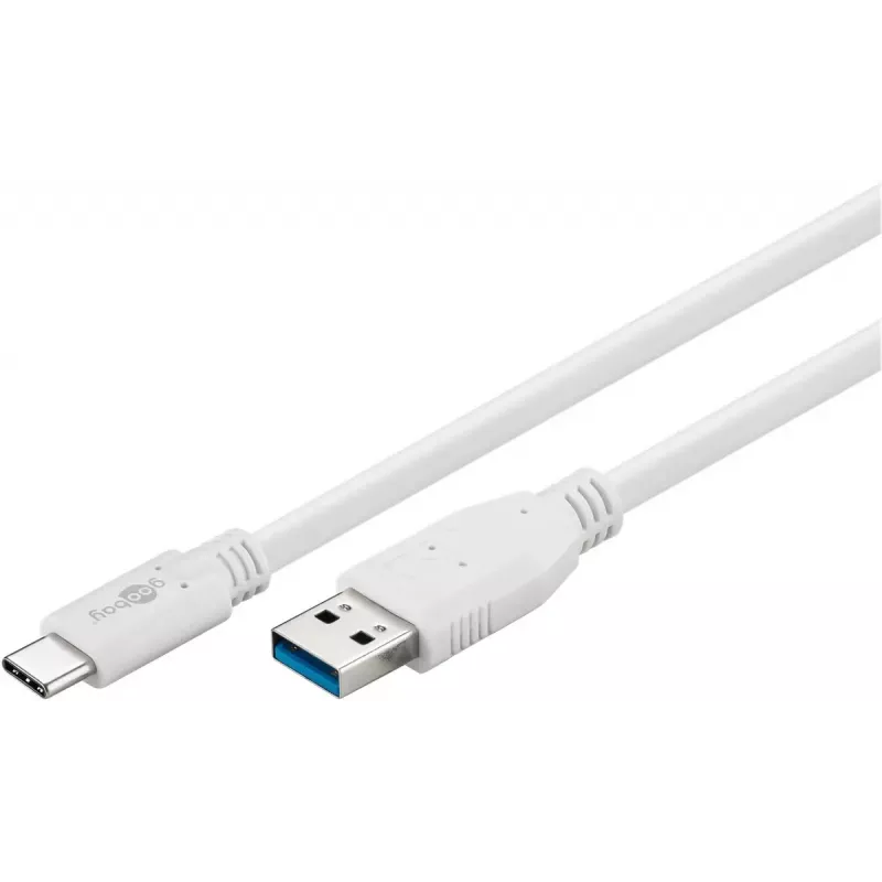 USB laidas Goobay 67188 USB 3.2 Gen 1 1m USB-C USB-A baltas