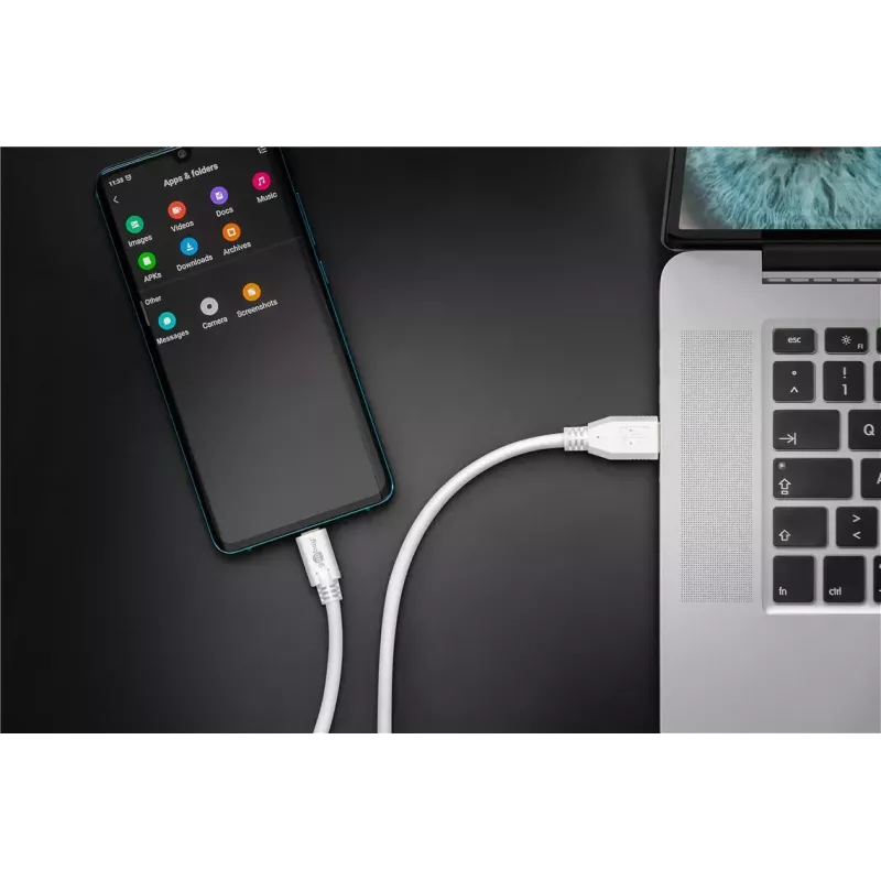 USB laidas Goobay 67188 USB 3.2 Gen 1 1m USB-C USB-A baltas