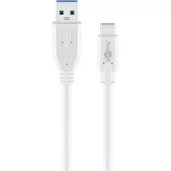 USB laidas Goobay 67188 USB 3.2 Gen 1 1m USB-C USB-A baltas