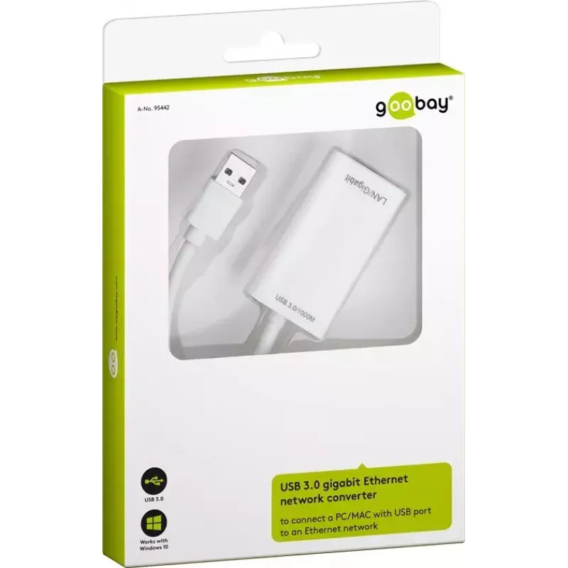USB 3.0 Gigabit Ethernet tinklo adapteris Goobay 95442