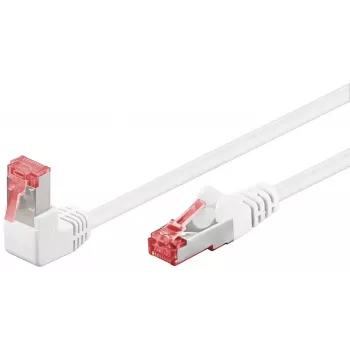 Pataisymo kabelis Goobay CAT 6 90° kampu S/FTP baltas 10 m