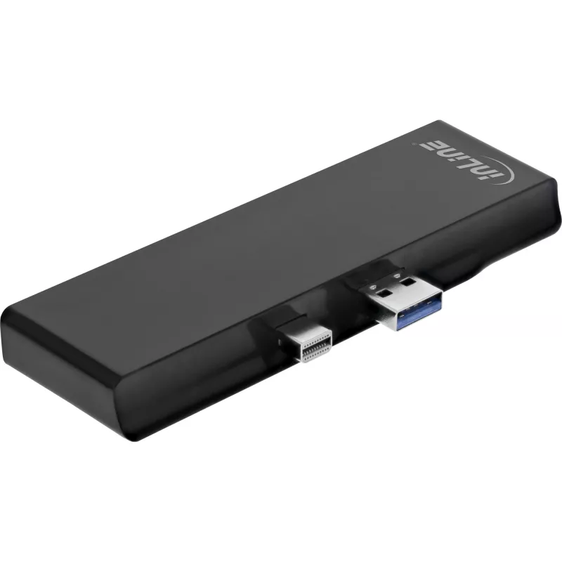 InLine 35393 MultiHub, skirtas Surface Pro 4/5/6, 3x USB-A 3.2 Gen 1, HDMI 4K, SD/microSD kortelių skaitytuvas, juodas
