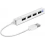 USB 2.0 šakotuvas SPEEDLINK SNAPPY SLIM SL-140000-WE, 4 prievadai, baltas