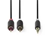 Garso kabelis Nedis CABW22200AT20 2m 3,5mm 2x RCA antracito spalvos