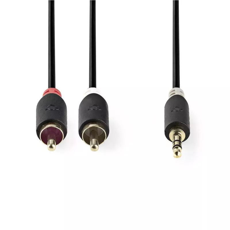 Garso kabelis Nedis CABW22200AT20 2m 3,5mm 2x RCA antracito spalvos
