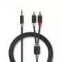 Garso kabelis Nedis CABW22200AT20 2m 3,5mm 2x RCA antracito spalvos