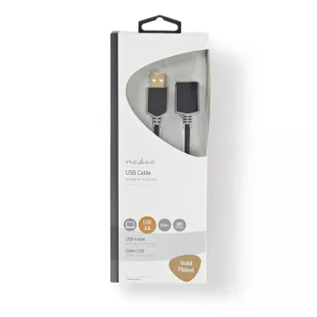 USB kabelis Nedis CCBW60010AT20 2 m USB 2.0 USB A antracito spalva