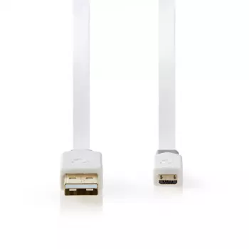 USB kabelis Nedis CCBW60500WT10 1 m USB 2.0 A–Micro-USB B baltas