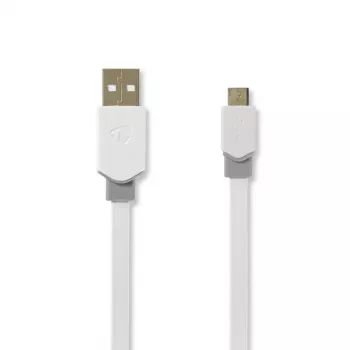 USB kabelis Nedis CCBW60500WT10 1 m USB 2.0 A–Micro-USB B baltas