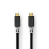 USB laidas Nedis CCBW64020AT20 USB4 Gen 2x2 2 m USB C juodas sidabrinis