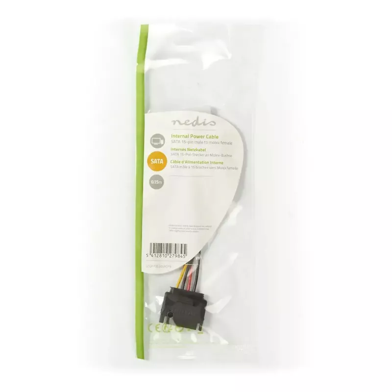 Vidinis maitinimo kabelis Nedis CCGP73520VA015, 0.15 m, 2 x SATA 15 kontaktų – Molex 4 kontaktų