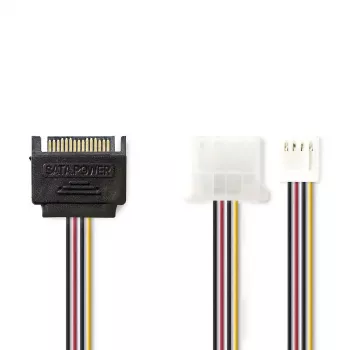 Nedis CCGP73550VA015 vidinis maitinimo laidas 0.15 m SATA 15-pin vyriškas