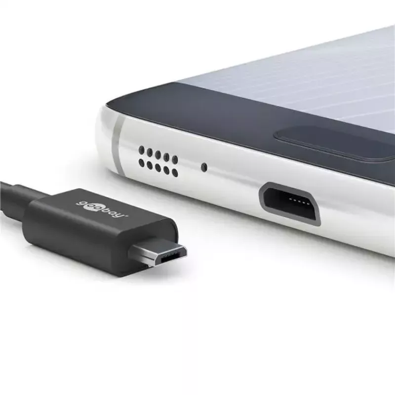 Goobay Micro-USB maitinimo adapteris 15 W patalpų įkroviklis 3 A 1,5 m juodas