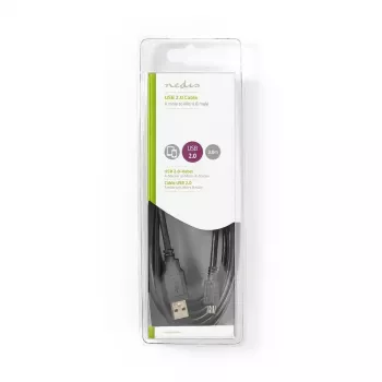 Nedis USB 2.0 kabelis USB A – Micro-USB B 3 m juodas