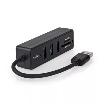 USB šakotuvas Nedis CCGB61250BK01 USB 3.2 Gen 1 Type-A 5000 Mbit/s juodas