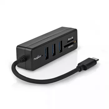 USB-C stotelė Nedis CCGB64250BK01, 3× USB-A 3.2 Gen 1, SD/MicroSD skaitytuvas, 5 Gbit/s
