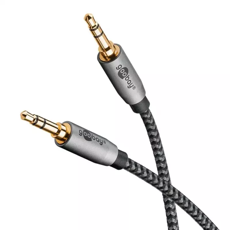 Garso kabelis WENTRONIC Goobay 65275, 3 m, 3,5 mm TRS lizdas-lizdas, auksuoti kontaktai, magnetinis ekranavimas