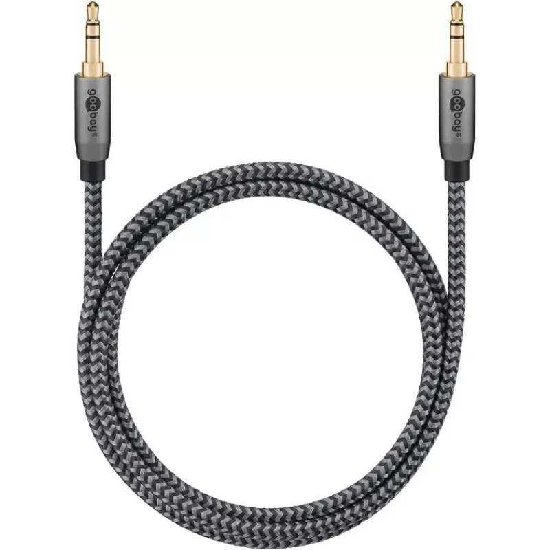 Garso kabelis WENTRONIC Goobay 65275, 3 m, 3,5 mm TRS lizdas-lizdas, auksuoti kontaktai, magnetinis ekranavimas