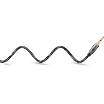 Garso kabelis Goobay (WENTRONIC) 3,5mm TRS–3,5mm TRS, 1 m, AWG28, auksuoti kontaktai, magnetinis ekranavimas, juodas/sidabrinis