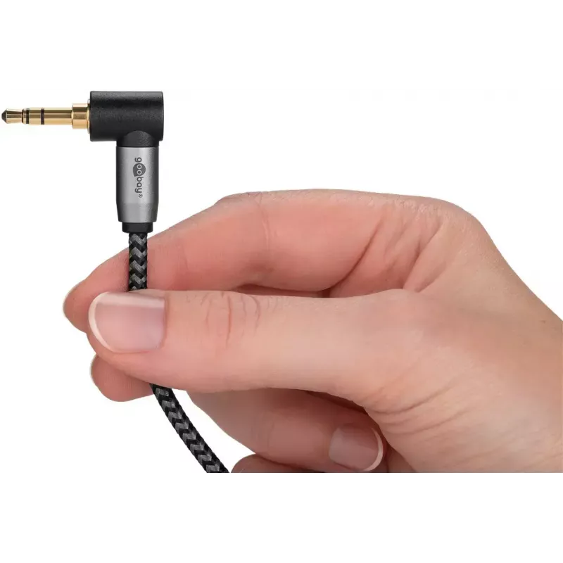 Garso kabelis Goobay (WENTRONIC) 3,5 mm TRS–3,5 mm TRS, 3 m, variniai laidininkai, paauksuoti kontaktai, magnetinis ekranavimas