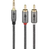 Garso laidas WENTRONIC Goobay 65289 — 3 m, 3,5 mm lizdas į 2×RCA kištuką, variniai laidininkai, paauksuoti kontaktai
