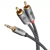 Garso laidas WENTRONIC Goobay 65289 — 3 m, 3,5 mm lizdas į 2×RCA kištuką, variniai laidininkai, paauksuoti kontaktai