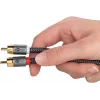 Garso kabelis WENTRONIC Goobay 65300 — 2 m, 2×RCA (male) – RCA (male), variniai laidai, auksuoti kontaktai, magnetinis ekranavimas