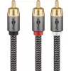 Garso kabelis WENTRONIC Goobay 65300 — 2 m, 2×RCA (male) – RCA (male), variniai laidai, auksuoti kontaktai, magnetinis ekranavimas