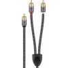 Garso kabelis WENTRONIC Goobay 65300 — 2 m, 2×RCA (male) – RCA (male), variniai laidai, auksuoti kontaktai, magnetinis ekranavimas