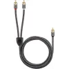 Garso kabelis WENTRONIC Goobay 65300 — 2 m, 2×RCA (male) – RCA (male), variniai laidai, auksuoti kontaktai, magnetinis ekranavimas