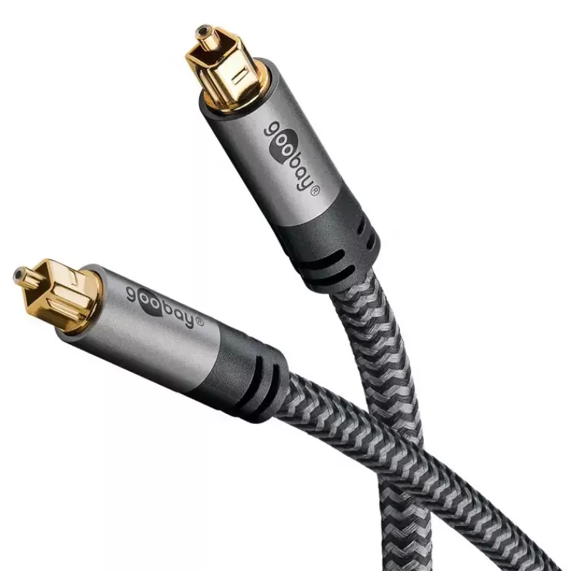 Audio kabelis Goobay (WENTRONIC) 65306 — 3 m TOSLINK kištukas-kištukas, varinis, auksuoti kontaktai, juodas/sidabrinis