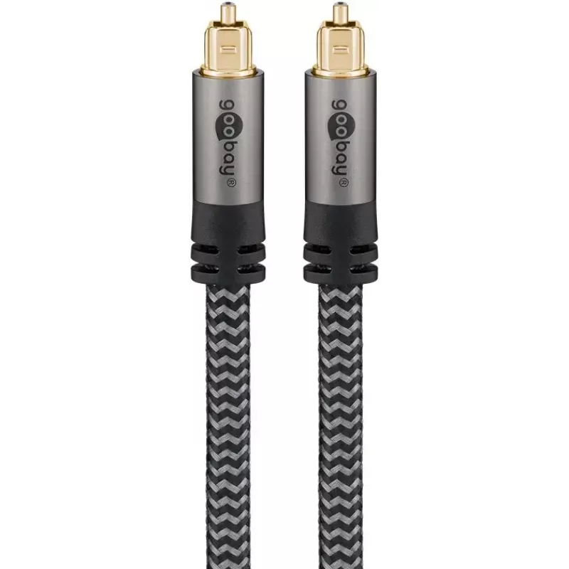 Audio kabelis Goobay (WENTRONIC) 65306 — 3 m TOSLINK kištukas-kištukas, varinis, auksuoti kontaktai, juodas/sidabrinis