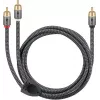 Audio kabelis WENTRONIC Goobay 65301 — 3 m, 2×RCA į RCA, variniai laidai, paauksuoti kontaktai, magnetinis ekranavimas