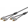 Garso kabelis WENTRONIC Goobay 65291 – 2×RCA vyriškas – 2×RCA vyriškas, 0,5 m, varis, paauksuoti kontaktai, magnetinis ekranavimas