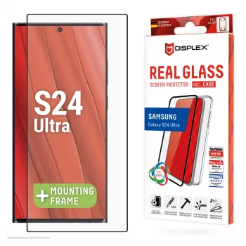 Displex apsauginis stiklas + dėklas Samsung Galaxy S24 Ultra, Eco montavimo rėmelis, pilnas dengimas