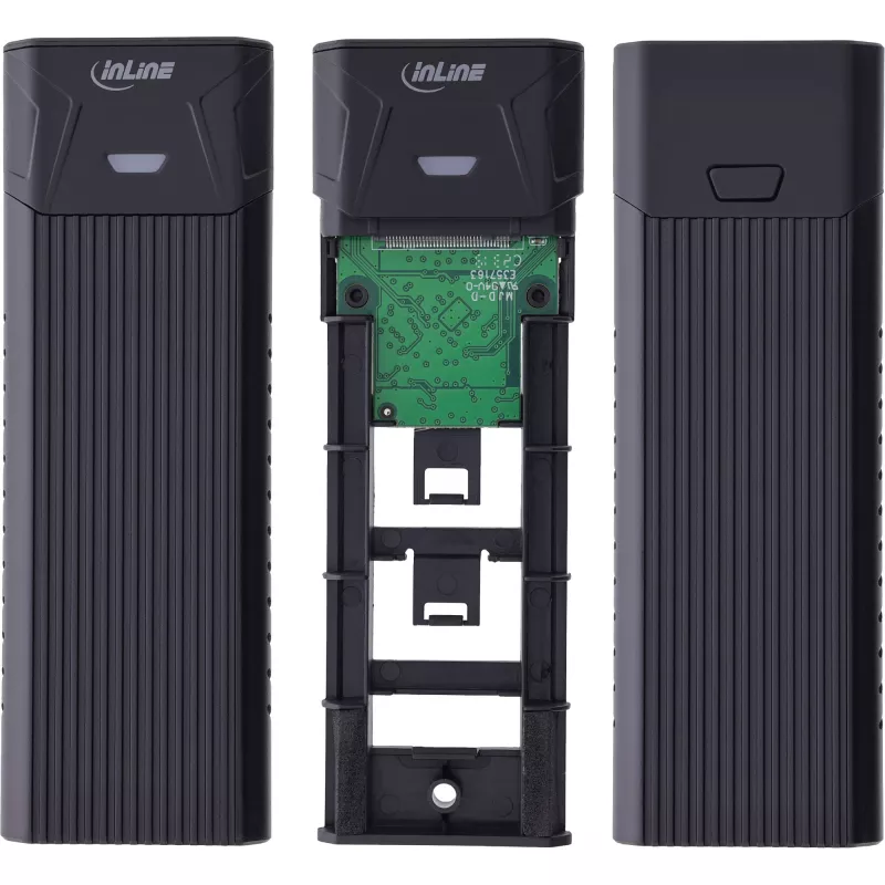 InLine USB3.2 Gen.2 USB-C į M.2 SSD (PCIe NVMe ir SATA) dėklas