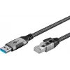 Goobay USB A – RJ-45 kabelis 15 m juodas sidabrinis
