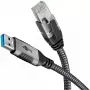 Goobay USB A – RJ-45 kabelis 15 m juodas sidabrinis