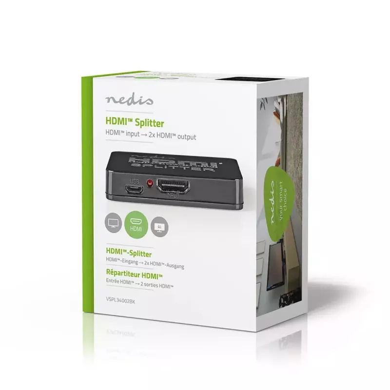 HDMI skirstytuvas Nedis VSPL34002BK