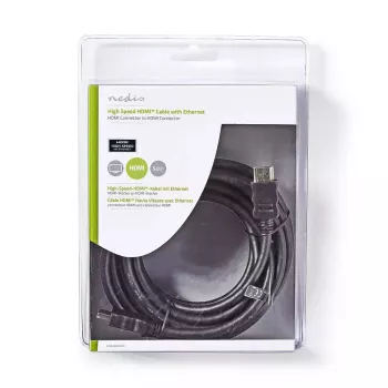 HDMI kabelis Nedis CVGB34000BK50 5 m HDMI Type A Kištukas į Kištuką 10.2 Gbit/s