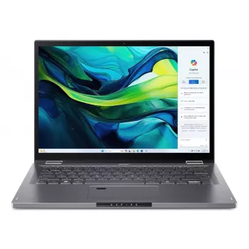 Konvertuojamas nešiojamas kompiuteris Acer Aspire Spin 14 ASP14-52MTN-75Q5 — Intel Core Ultra 7 155U, 14 colių WUXGA liečiamasis, 16 GB LPDDR5x, 1 TB SSD, Wi‑Fi 6, Windows 11 Home, pilka