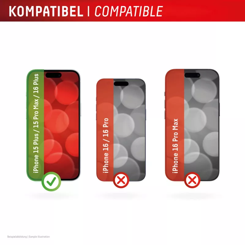 Displex apsauginis stiklas (10H), skirtas Apple iPhone 15 Plus/15 Pro Max/16 Plus, Eco montavimo rėmelis, atsparus įbrėžimams