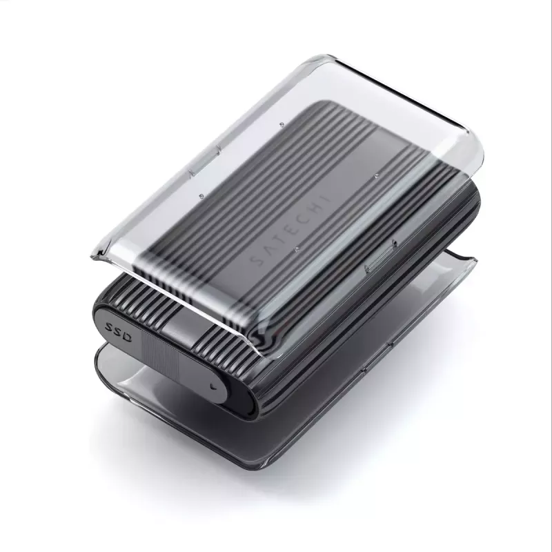 Satechi USB4 NVMe SSD Pro dėžutė, pilkos/skaidrios spalvos