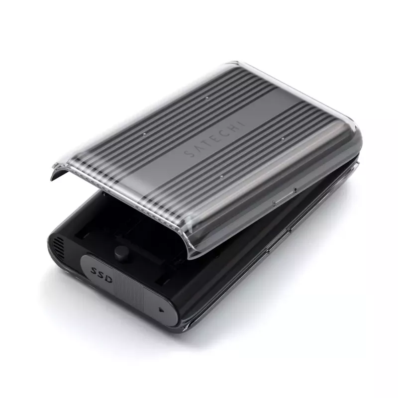 Satechi USB4 NVMe SSD Pro dėžutė, pilkos/skaidrios spalvos