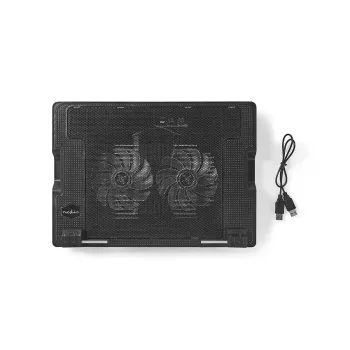Nedis NBCR200BK aušinimo padėklas nešiojamam kompiuteriui, 2 ventiliatoriai, 14 cm, juodas