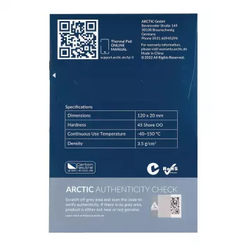 ARCTIC TP-3 Premium Performance terminis paminkštinimas 120 x 20 mm, 1.5 mm