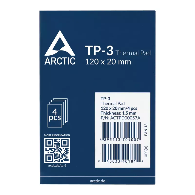 ARCTIC TP-3 Premium Performance terminis paminkštinimas 120 x 20 mm, 1.5 mm