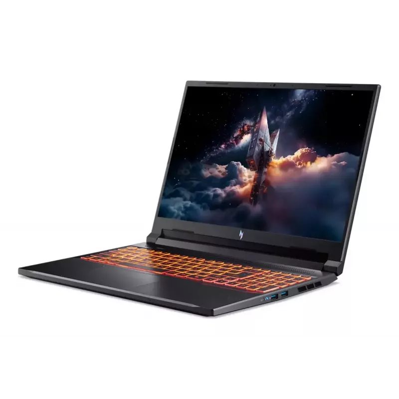 Nešiojamas kompiuteris Acer Nitro V 16 AI ANV16-42-R20S — 16 colių WQXGA, AMD Ryzen 7 260 3.8 GHz, 16 GB DDR5, 1 TB SSD, NVIDIA GeForce RTX 5070, Windows 11 Home, juodas