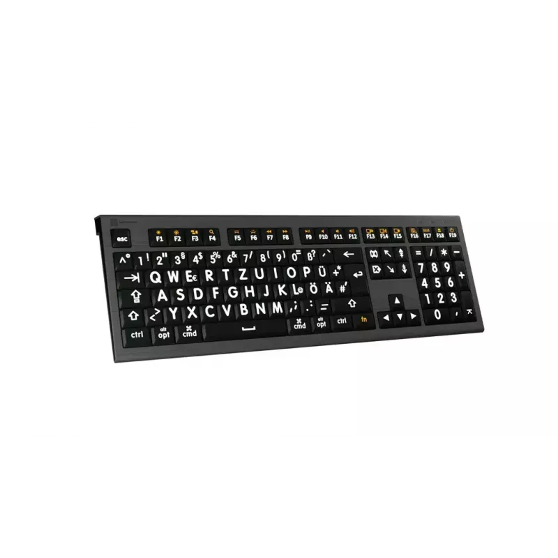 Logickeyboard LKB-LPWB-A2M-DE klaviatūra, laidas USB, QWERTZ išdėstymas, vokiška, juoda