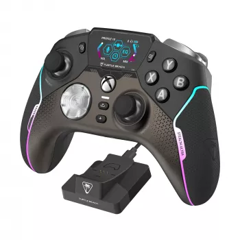Turtle Beach Stealth Ultra belaidis aukštos kokybės žaidimų valdiklis su greito įkrovimo stotele, reguliuojamais gaidukais ir komandų ekranu. Oficialiai licencijuotas Xbox Series X|S, Xbox One ir PC